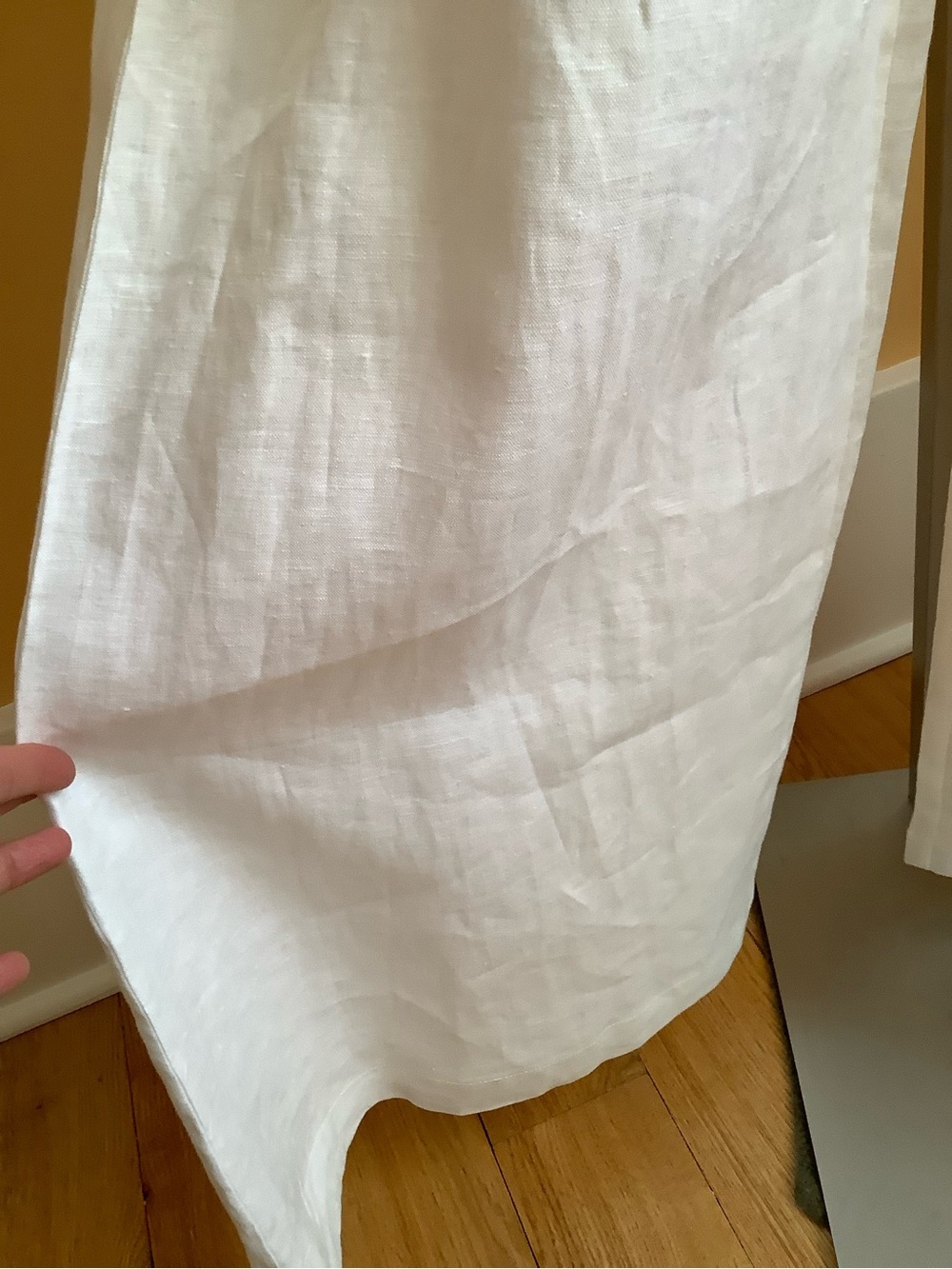 AGGEL White Linen Wide Leg Pants High Rise Trousers Quiet Luxury M NWT - Picture 7 of 11